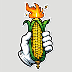 vector image of flaming corn 