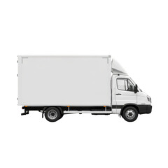White cargo van isolated on transparent background