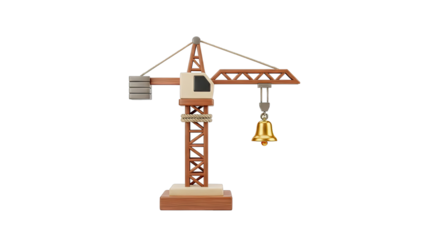 Construction Crane with Golden Bell