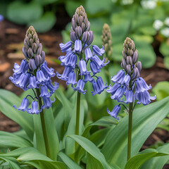 Blooming bluebell flowers garden botanical photography natural environment close-up view floral beauty