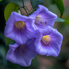 Blooming purple flowers in nature botanical photography outdoor garden close-up view beauty of flora
