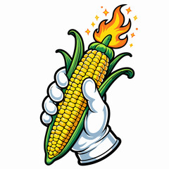 vector image of flaming corn 