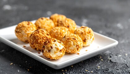Deliciously Fried Croquettes Served on a White Plate.