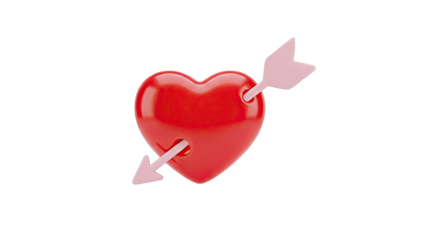 Red Heart Pierced by Pink Arrow