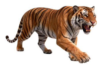 Ferocious Bengal Tiger in Aggressive Stance