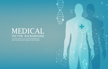 Futuristic modern medical technology human body background