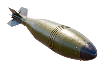 Military Green Aerial Bomb with Tail Fins