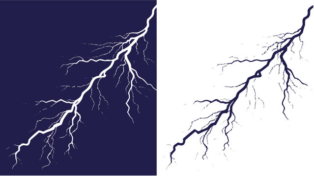 Powerful Electric Lightning Bolt Strike Flash Graphic with vector illustration