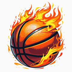 fiery basketball vector image