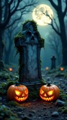 halloween background with pumpkins