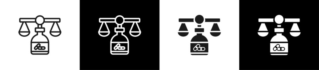 Obraz premium Pharmaceutical Law Line N Glyph Icon Style In White And Background
