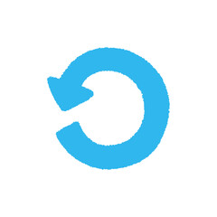 回転矢印 手描き パステル プログラミング アイコン イラスト