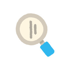 虫眼鏡 手描き パステル プログラミング アイコン イラスト