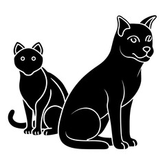 Cat, kitten isolated on white background Vector