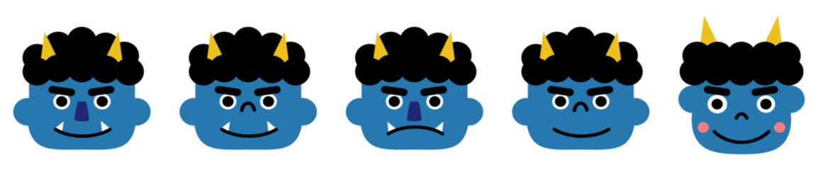 節分の鬼のイラスト青鬼