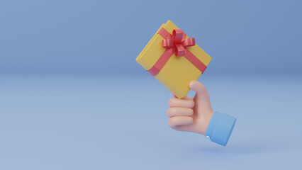 International book giving day, February 14. Book day. Suitable for greeting card, poster and banner minimal cartoon design. Conceptual of education and learning. Mutual respect. 3d render illustration