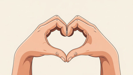 Obraz premium Hands forming a heart shape against a neutral background