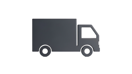 Simple 3D Dark Gray Truck Icon