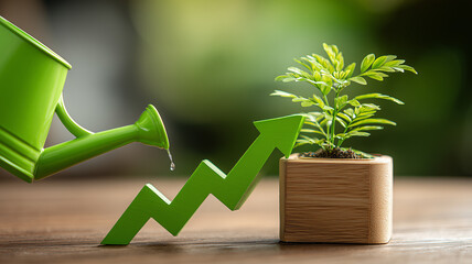 Coins stacked with a growing plant representing long term financial growth, sustainable investment and wealth development.
