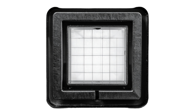Black cube structure with an inner grid illuminated in grayscale - Powered by Adobe