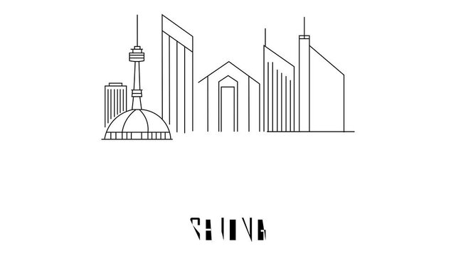 Animation Of Sejong City Line Draw Simple Minimalist