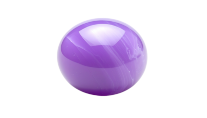 Isolated, glossy, purple sphere with subtle internal swirls against black
