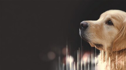 Dog looking up at something representing business intuition and market sensing in a playful and engaging manner