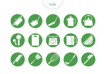 調理器具　アイコン ピクトグラム　ベクター イラスト　セット