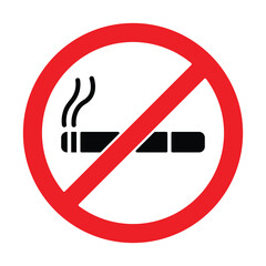 No Smoking Sign, Prohibition Symbol, Cigarette Ban Icon Symbol