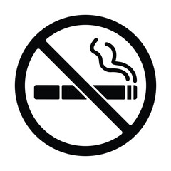 No Smoking Sign, Prohibition Symbol, Cigarette Ban Icon Symbol