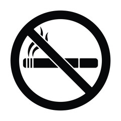 No Smoking Sign, Prohibition Symbol, Cigarette Ban Icon Symbol