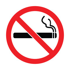 No Smoking Sign, Prohibition Symbol, Cigarette Ban Icon Symbol