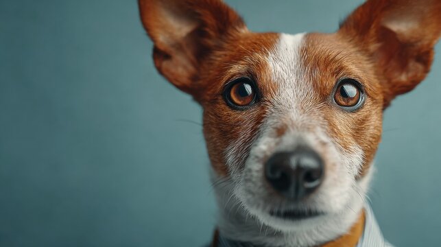 Loyal dog with a stylish collar symbolizing leadership traits in a creative representation of canine authority and bonding