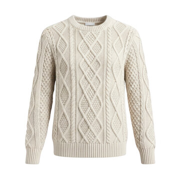 Cable knit sweater isolated on transparent background