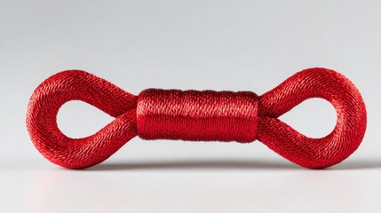 Vibrant red ribbon symbolizing playfulness and excitement for a dog tug toy used in fun activities and training sessions