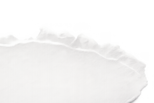 Torn white paper having a rugged edge with subtle texture for design elements and blank copy space, transparent background - Powered by Adobe