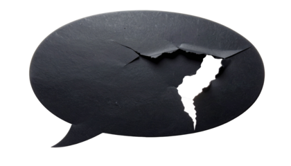 Torn speech bubble with a void