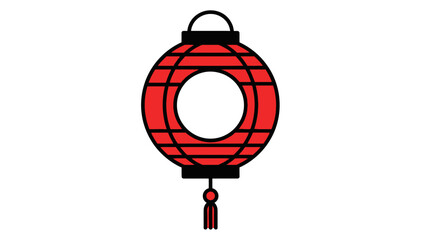 Festive Red Chinese Lantern with Decorative Tassel - Traditional Asian Illumination Symbol