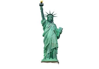Iconic Statue of Liberty with Torch and Tablet, Symbol of Freedom