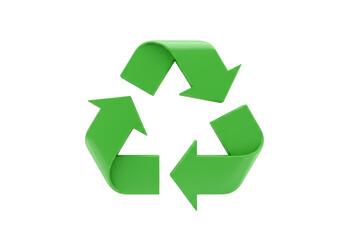 Obraz premium Three Dimensional Green Recycling Arrows Symbol