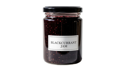 Isolated jar of blackcurrant jam – symbol of homemade dessert and bold flavor