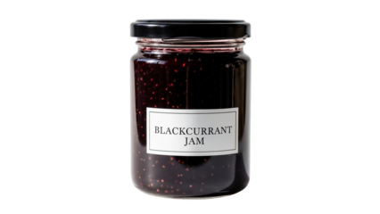 Isolated jar of blackcurrant jam – symbol of homemade dessert and bold flavor