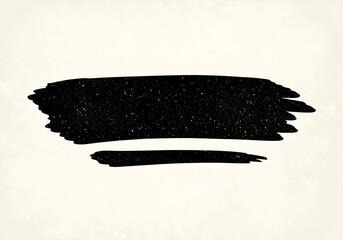 Black brush stroke on white background