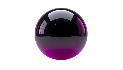 Glossy sphere with vibrant purple gradient, floating on black