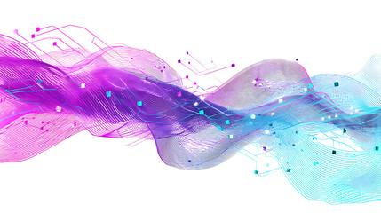 Vibrant digital wave pattern with purple and blue hues