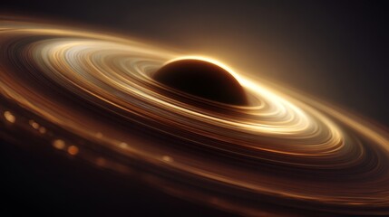Blurred Planetary Rings Background with Golden Brown Hues and Patterns