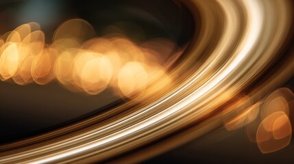Blurred Planetary Rings Background with Golden Brown Hues and Patterns