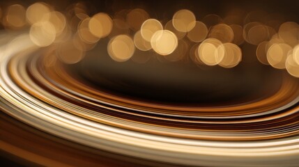 Blurred Planetary Rings Background with Golden Brown Hues and Patterns