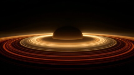 Blurred Planetary Rings Background with Golden Brown Hues and Patterns