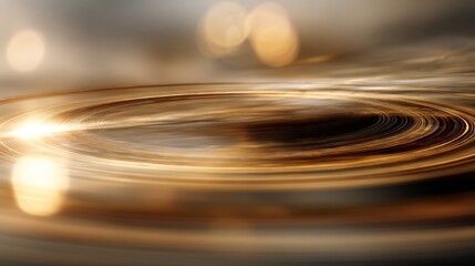 Blurred Planetary Rings Background with Golden Brown Hues and Patterns